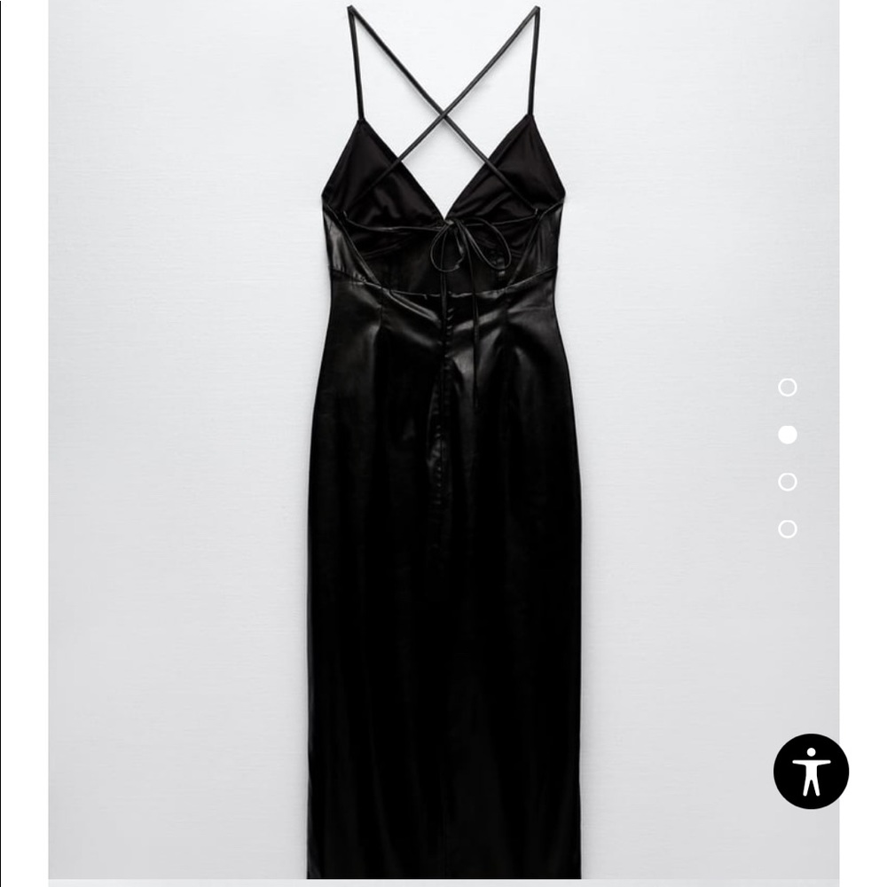 FAUX LEATHER SLIP DRESS - Picture 4 of 8